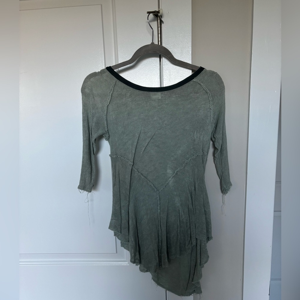 Free People Seafoam green 3/4 sleeve shirt